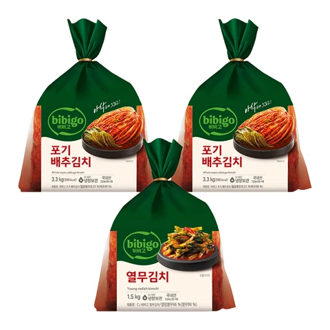 비비고 포기배추김치 3.3KgX2개+열무김치 1.5kg