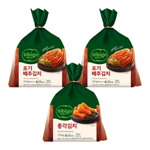 비비고 포기배추김치 3.3KgX2개+총각김치 1.5kg