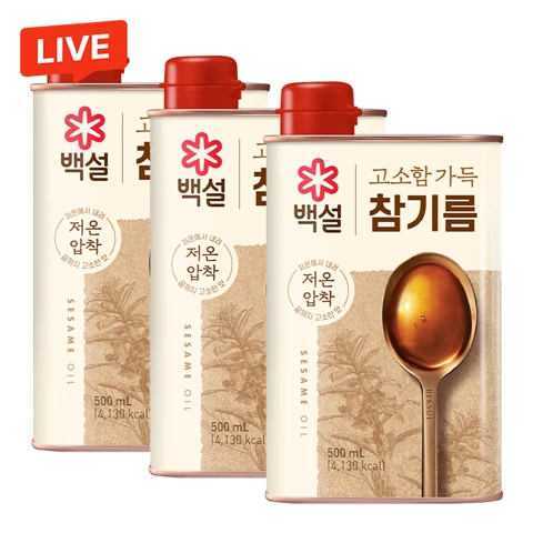 백설 고소함가득 참기름 500mlx3개