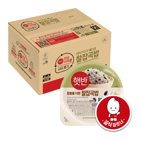 [18+18][UPCYCLE]햇반 찰잡곡밥 210gx36개(1box)