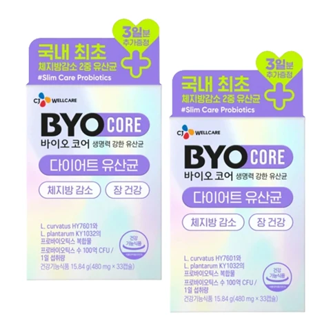 바이오코어 다이어트 유산균 30+3캡슐X2개