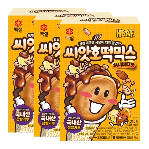 [12/1][HOT신제품특가]백설xHBAF 씨앗호떡믹스 허니버터맛 310gX3개
