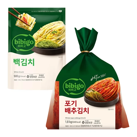 비비고 포기배추김치 1.8Kg+백김치 500g