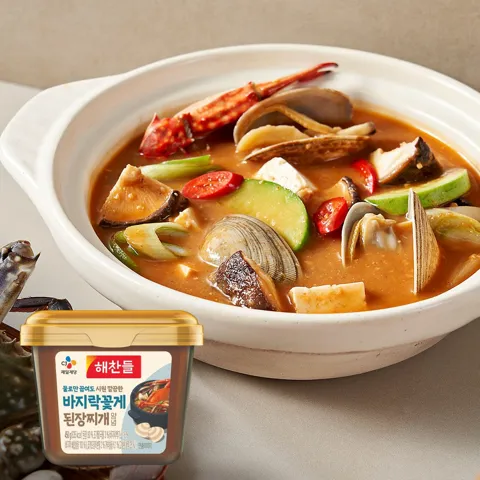 해찬들 물로만끓여도 시원깔끔한 바지락꽃게된장찌개양념 450g