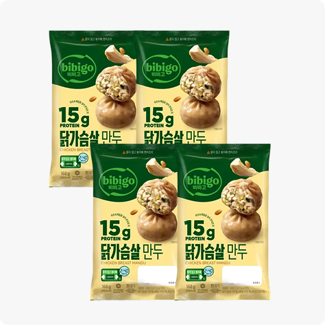 비비고 닭가슴살 만두 168g x 4개