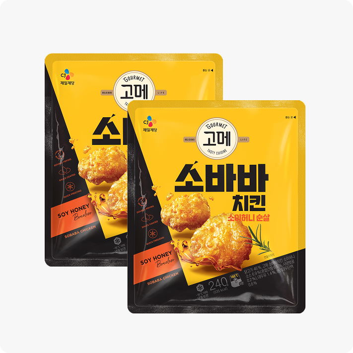 고메 소바바치킨 소이허니 순살 375g x 2개