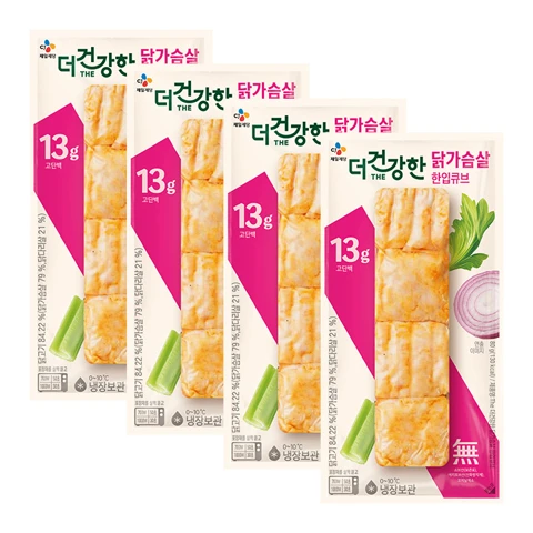 [500개한정]더건강한 닭가슴살 쏙쏙한입큐브80gX4개