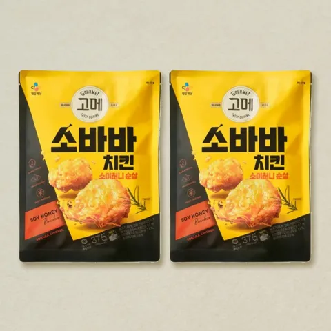 [첫구매전용]고메 소바바치킨 소이허니 순살 375gX2개