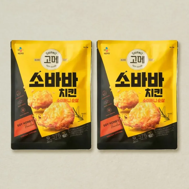 [첫구매전용] 고메 소바바치킨 소이허니 순살 375gX2개
