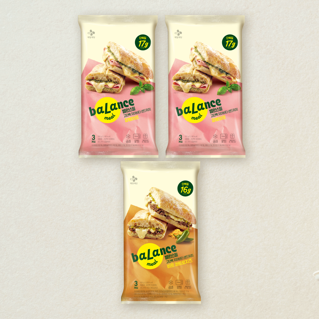 [CJ더마켓] [무료배송]밸런스밀 치아바타 잠봉뵈르 390g(3입)x2개+밸런스밀 치아바타 비프 콰트로치즈 420g(3입)X1개 (총 3개)