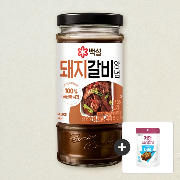 백설 돼지갈비 양념 290g+[사은품]백설 저당 소갈비 양념 150G
