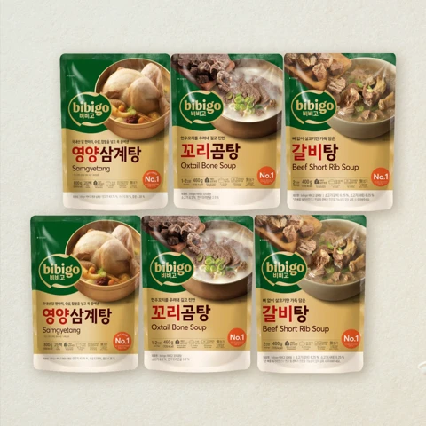 [고급보양]비비고 영양삼계탕800gX2개+갈비탕400gX2개+꼬리곰탕460gX2개 (총 6개)