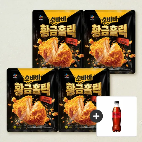 [점보 세트] 소바바 황홀 순살 375GX4개+[사은품]코카-콜라 제로 500ml