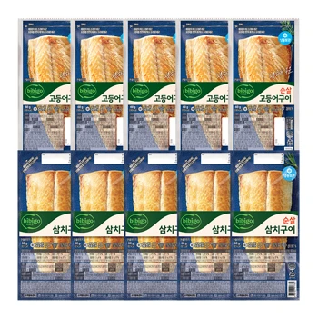 (냉동)비비고 순살 고등어구이 60gX5개+순살 삼치구이 60gX5개