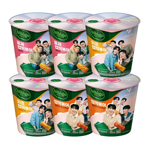 [비비고|세븐틴]비비고 컵떡볶이 110gX2개+치즈 컵떡볶이 108gX2개+로제 컵떡볶이108gX2개