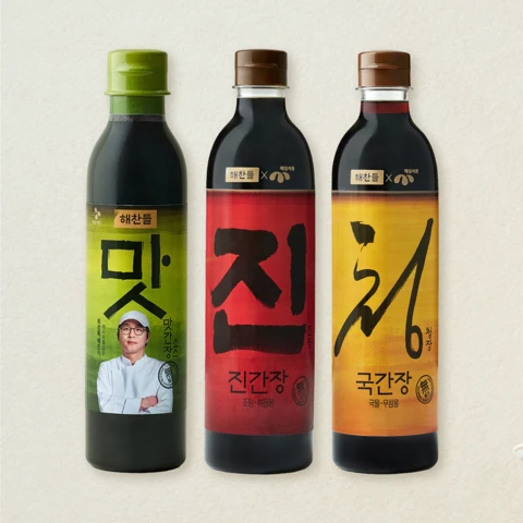 해찬들 | 해찬들x매일식품 간장 3종세트(진간장780ml+국간장780ml+맛간장소스450ml)