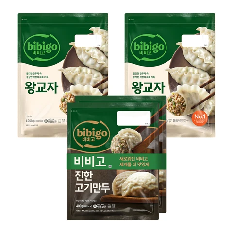 [300개한정][만두BEST세트]비비고 왕교자 1.05kg x 2개+비비고 진한고기만두400g*2번들