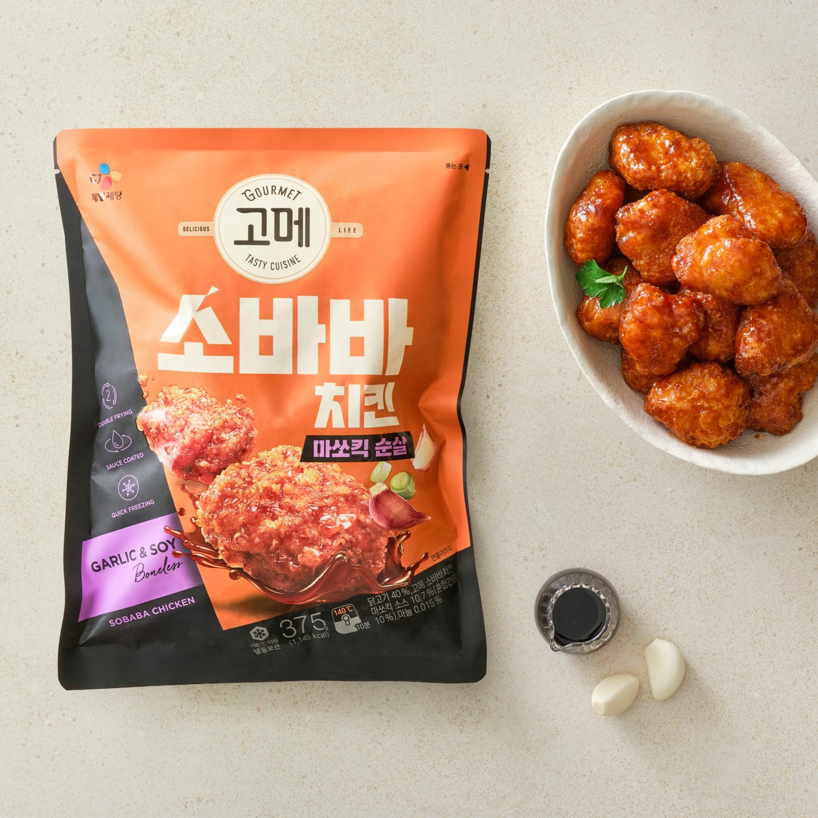 고메 소바바치킨 마쏘킥 순살 375g