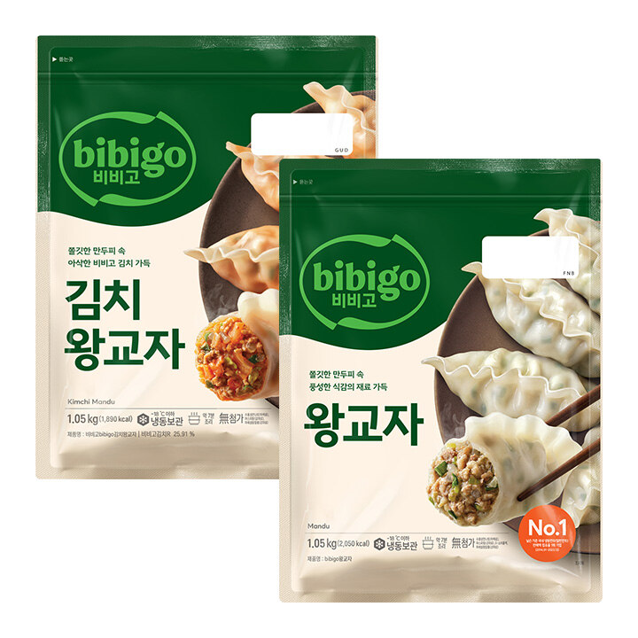 [CJ더마켓] 비비고 왕교자 1.05kg+비비고 김치왕교자 1.05kg