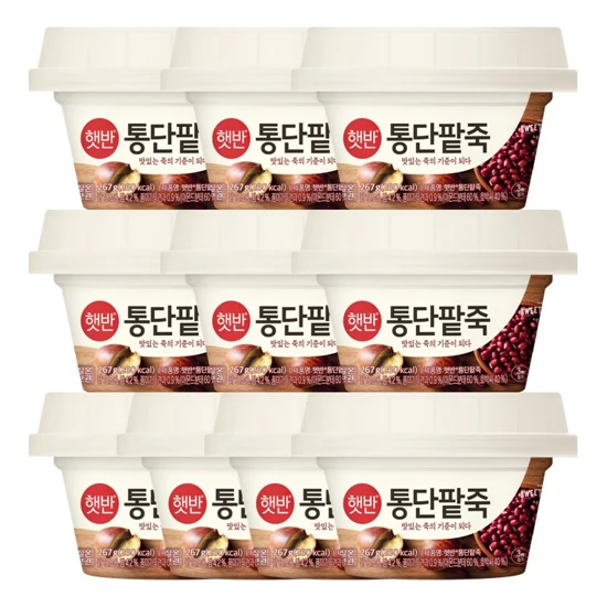 햇반 맞춤토핑 통단팥죽267gX10개