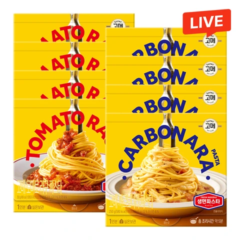 고메 까르보나라 생면파스타 250gX4개+토마토라구 생면파스타 250gX4개(총 8개)