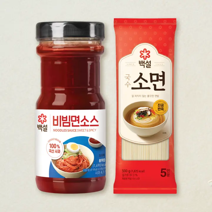 백설 비빔면소스 890g+백설 국수 소면 500g
