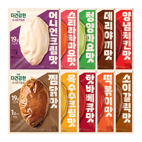 [소스닭가슴살10종세트]더건강한 소스 닭가슴살(10가지맛) 총 100gX10개