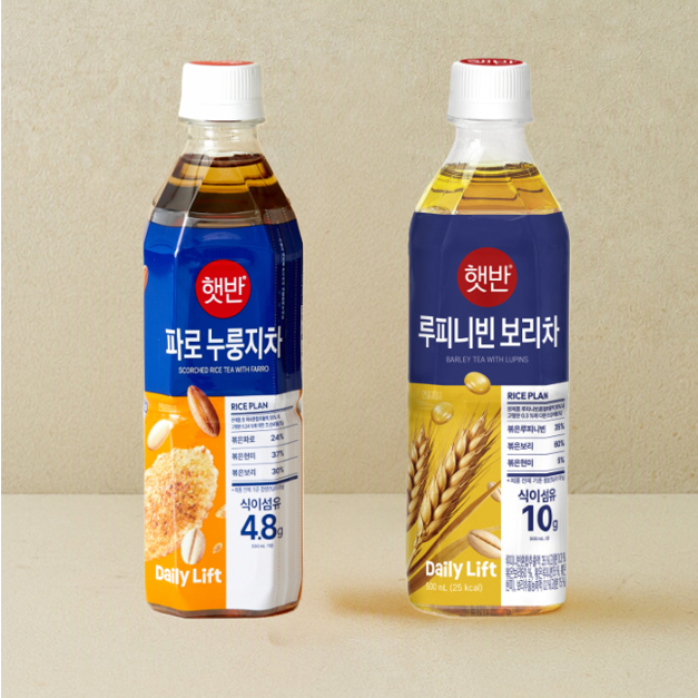 [CJ더마켓] 햇반 파로누룽지차 500mlX24개+루피니빈보리차 500mlX24개