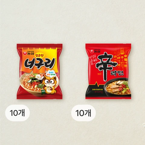 농심 라면 20봉(신라면10, 너구리10)