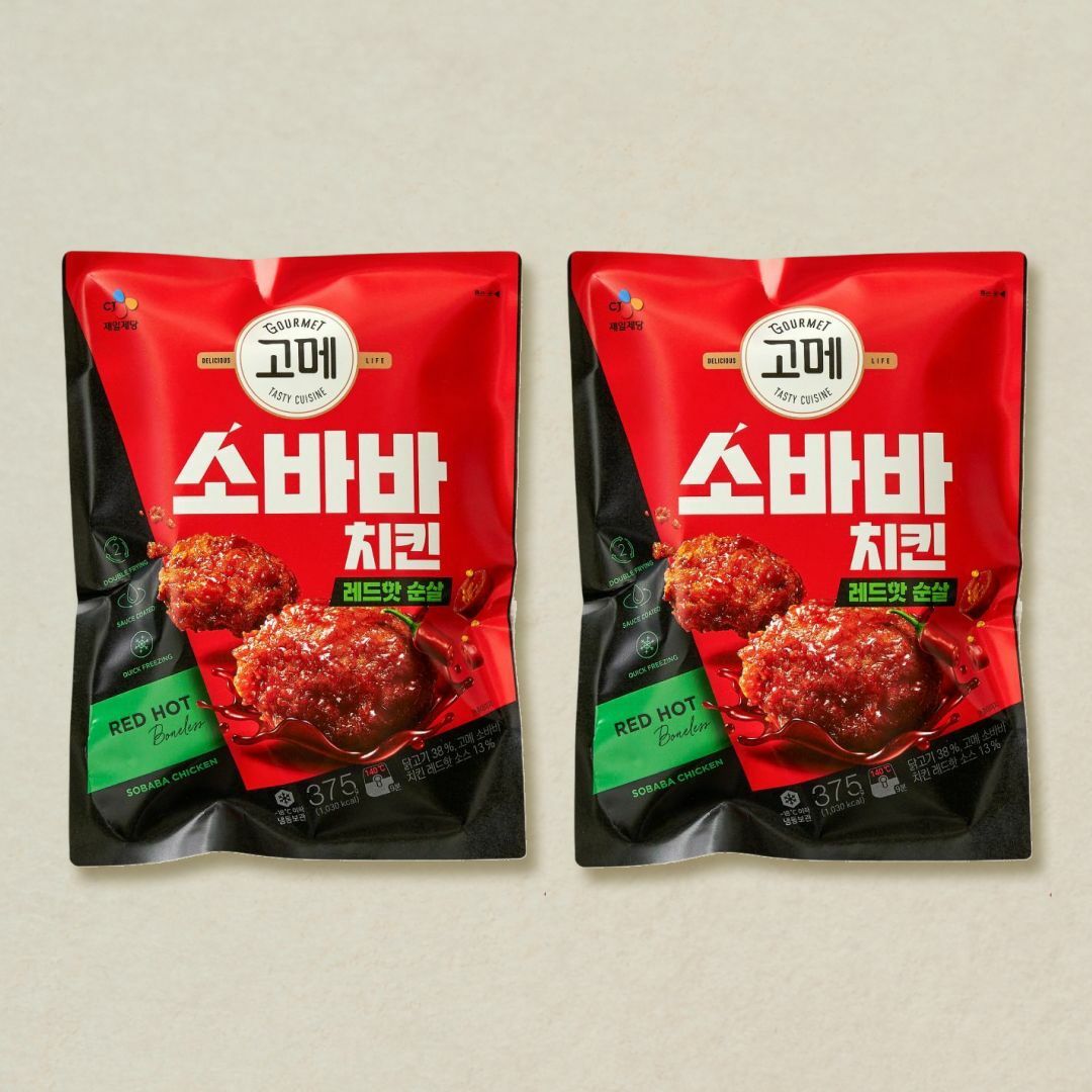 [CJ더마켓] 고메 소바바치킨 레드핫순살375gX2개