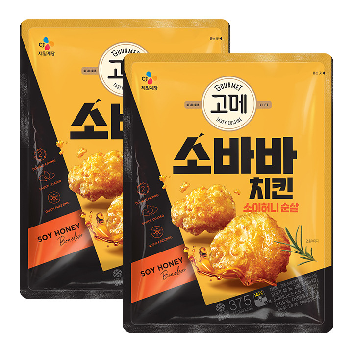 [첫구매전용] 고메 소바바치킨 소이허니 순살 375gX2개