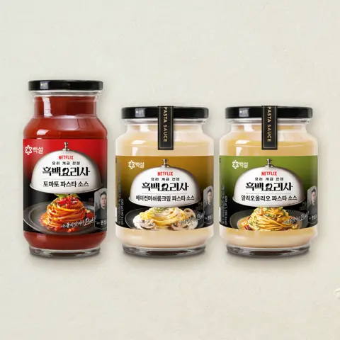 [클래식SET]백설 토마토 파스타소스 600G+베이컨 머쉬룸크림 파스타소스 430G+알리오올리오 파스타소스 430G