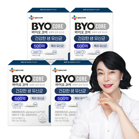 부자유산균 바이오코어 500억 유산균 60캡슐(1개월) x 4