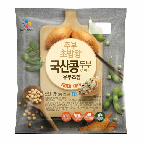 주부초밥왕 국산콩 유부초밥 328g