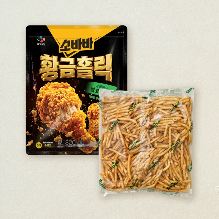 소바바 황금홀릭 한마리 820gX1개+케이준프라이 냉동감자 2kgX1개