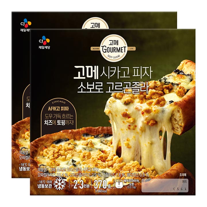 고메 소보로고르곤졸라 시카고피자 370gX2개 | 상품상세 | CJ더마켓 - CJ제일제당 공식몰 고메 소보로고르곤졸라 시카고피자 370Gx2개 | 상품상세 | Cj더마켓 - Cj제일제당 공식몰