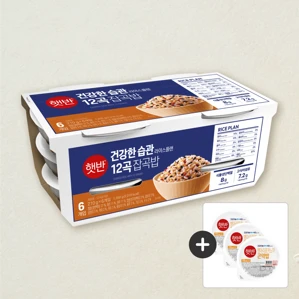 햇반 라이스플랜 12곡 잡곡밥 210g, 6개+[증정]병아리콩퀴노아곤약밥 190g, 3개