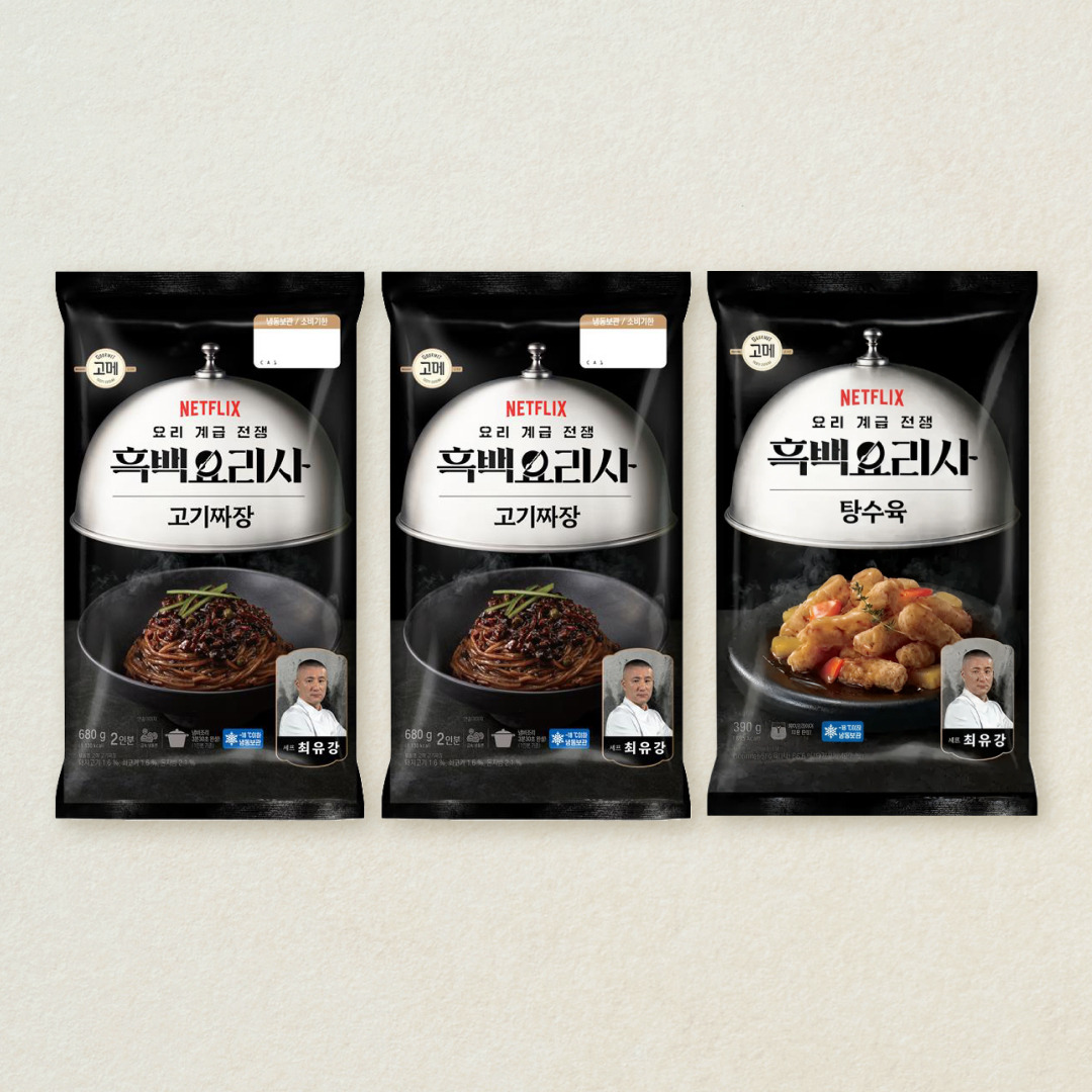 [CJ더마켓] [흑백중식세트] 고메 흑백요리사 고기짜장 680gX2개+탕수육 390g 총 3개
