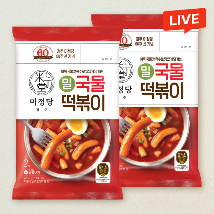 미정당 밀 국물떡볶이 401.2g, 2개