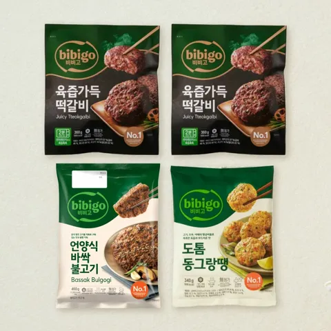 [떡갈비/증정세트]비비고 육즙가득 떡갈비360gX2개+언양식바싹불고기460g+도톰동그랑땡340g 총 4개