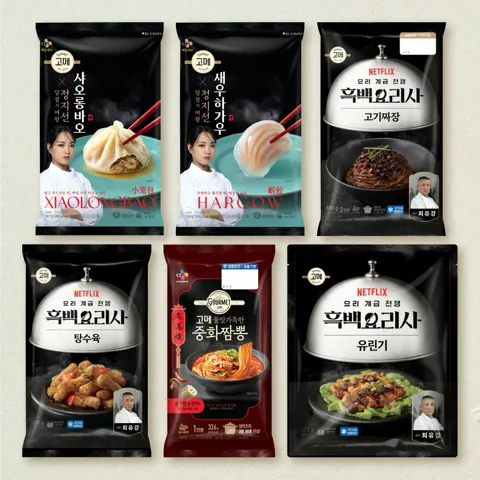 [중화 풀코스 세트]고메 샤오롱바오 141g+새우하가우 135g+짜장 680g+짬뽕 652g+탕수육 390g+유린기 370g 총 6개