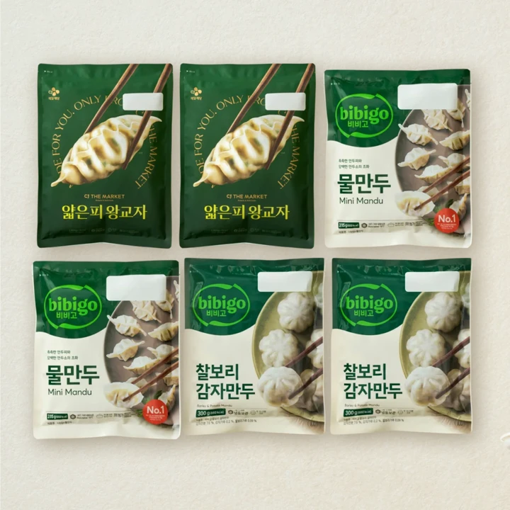 얇은피왕교자1.05kgx2개+물만두315gx2개+찰보리감자만두300gx2개(총6개)