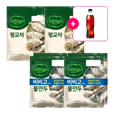 [사은품] 코카-콜라 제로 PET 500ml+비비고 왕교자 1.05kgX2개+비비고 물만두 370gx2개X2개