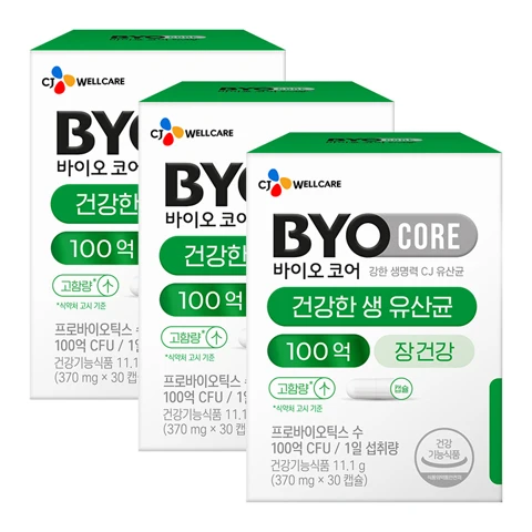 바이오코어 100억 유산균 30캡슐(1개월)X3개