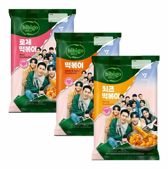 [비비고|세븐틴]비비고 떡볶이 360g+치즈떡볶이 360g+로제떡볶이 355g
