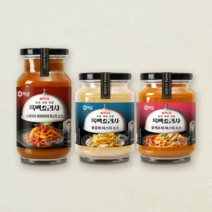 [풍미가득SET]백설 아라비아따 파스타소스 600G+꽃게로제 파스타소스 430G+봉골레 파스타소스 430G