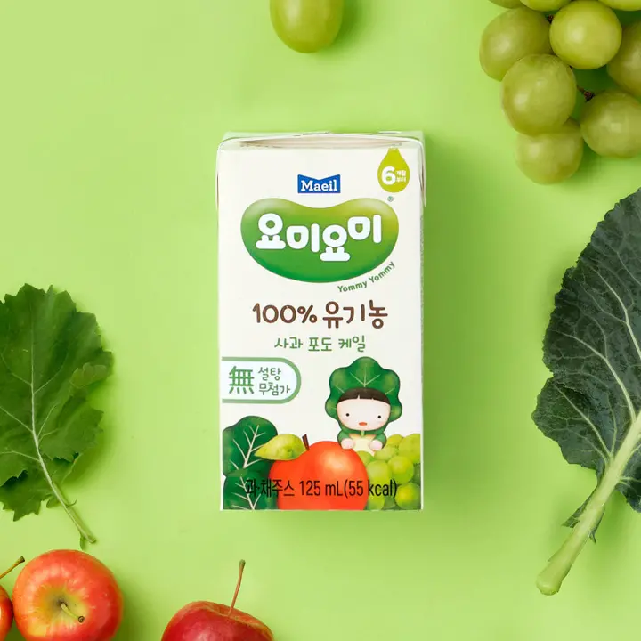 요미요미 유기농 사과포도케일 125ml 24팩