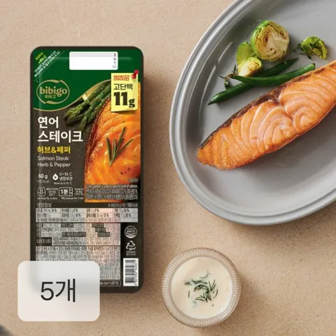 비비고 연어 스테이크 60gX5개