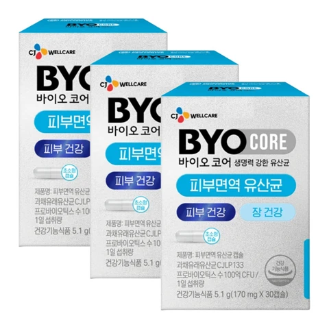 바이오코어 피부면역 유산균 30캡슐(1개월)X3개