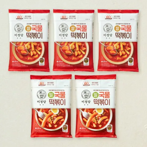[떡볶이세트]미정당 국물떡볶이401.2g(쌀떡X3개+밀떡X2개) 총 5개